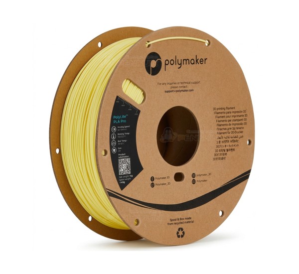 เส้นพลาสติก 3D Printer PolyLite™ PLA Pro สีเหลืองอ่อน Light Yellow 1.75mm 1KG
